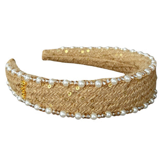 Classic Pearl Headband - Tan - Headbands of Hope