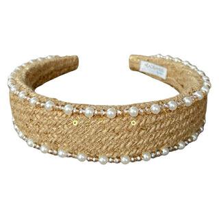 Classic Pearl Headband - Tan - Headbands of Hope