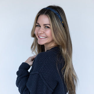 Classic Thin Padded Headband - Dark Wash Stars - Headbands of Hope
