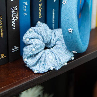 Tweed Scrunchie Set of 3 - Sequin Pearls - Headbands of Hope