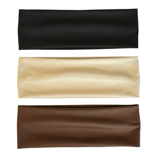 Wide Headwrap Set of 3 - Black + Brown + Beige - Headbands of Hope