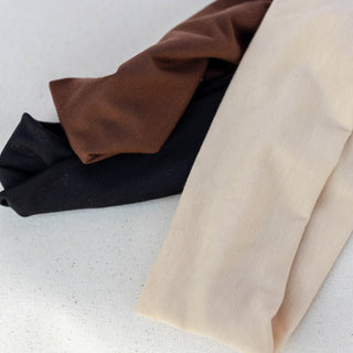 Wide Headwrap Set of 3 - Black + Brown + Beige - Headbands of Hope