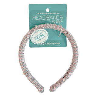 Classic Padded Rope Headband - Pink Grey - Headbands of Hope
