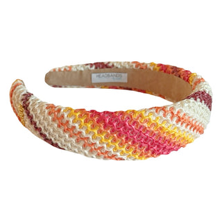 Classic Padded Woven Raffia Headband - Orange Sunset - Headbands of Hope