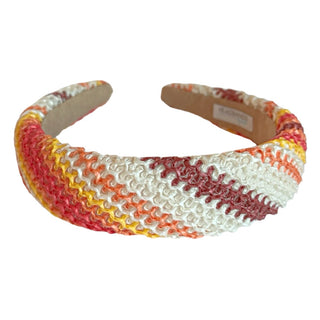 Classic Padded Woven Raffia Headband - Orange Sunset - Headbands of Hope