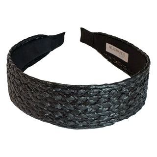 Wide Woven Headband - Black - Headbands of Hope