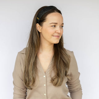 Wide Woven Headband - Black - Headbands of Hope
