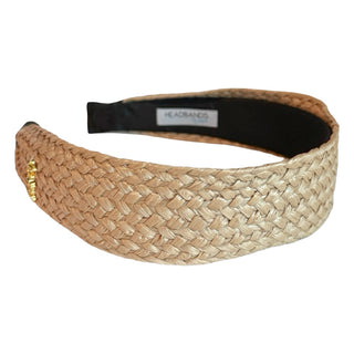 Wide Woven Headband - Tan - Headbands of Hope