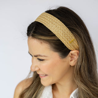 Wide Woven Headband - Tan - Headbands of Hope