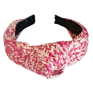 Raffia Top Knot Headband - Pink - Headbands of Hope