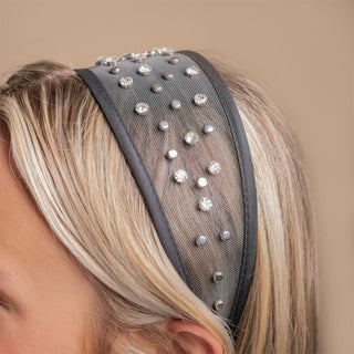Crystal Mesh Headband - Black