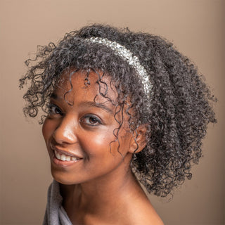 Thin Heirloom Jewel Headband - Silver