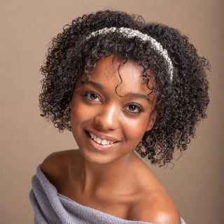 Thin Heirloom Jewel Headband - Silver