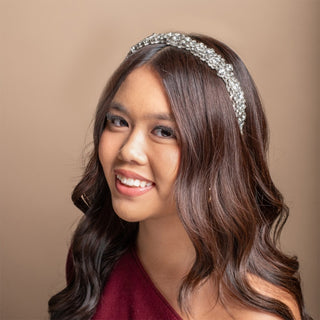 Thin Heirloom Jewel Headband - Silver