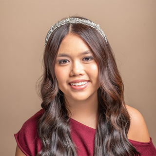 Thin Heirloom Jewel Headband - Silver