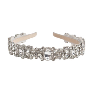 Thin Heirloom Jewel Headband - Silver