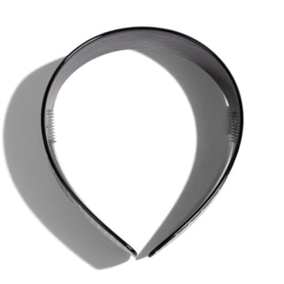 Wide Acetate Classic Polka Dot Headband - Black + White