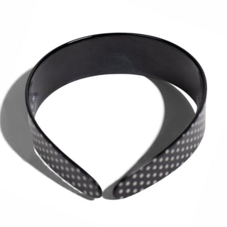 Wide Acetate Classic Polka Dot Headband - Black + White