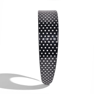 Wide Acetate Classic Polka Dot Headband - Black + White