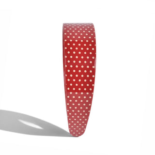 Wide Acetate Classic Polka Dot Headband - Maroon + White
