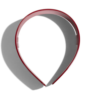 Wide Acetate Classic Polka Dot Headband - Maroon + White