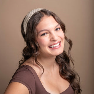 Wide Acetate Classic Polka Dot Headband - White + Black