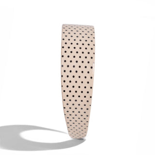 Wide Acetate Classic Polka Dot Headband - White + Black