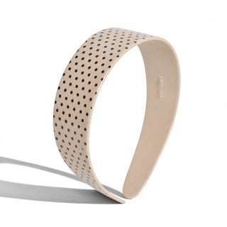 Wide Acetate Classic Polka Dot Headband - White + Black