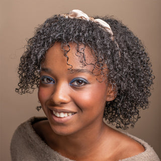 Satin Knot Embellished Headband - Ivory Blush