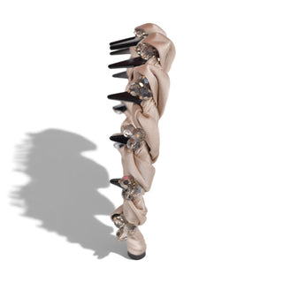 Twisted Satin Rhinestone Headband - Blush Pink