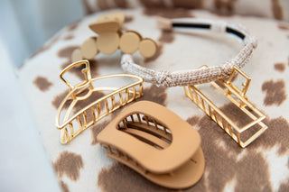 Knotted Tweed Headband - Cream Beige - Headbands of Hope