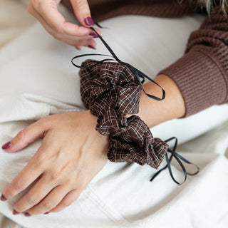 Oversized Ribbon Scrunchie Set of 3 - Plaid Bows - Headbands of Hope