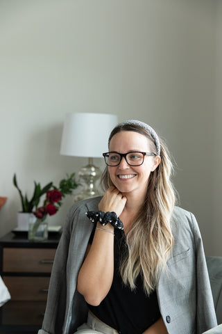 Classic Padded Tweed Headband - Black Ivory