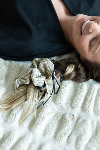 Oversized Ribbon Scrunchie Set of 3 - Plaid Bows - Headbands of Hope