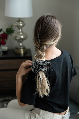 Oversized Ribbon Scrunchie Set of 3 - Plaid Bows - Headbands of Hope