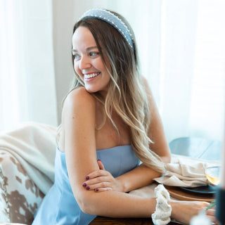 Classic Pearl Headband - Sky Blue - Headbands of Hope