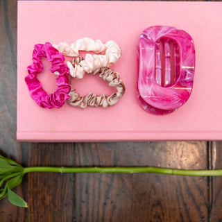 Satin Scrunchie Set - Hot Pink, Light Pink, Mauve - Headbands of Hope