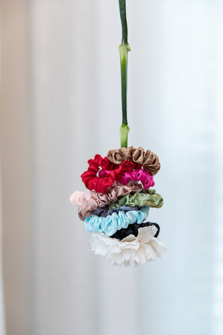 Satin Scrunchie Set - Hot Pink, Light Pink, Mauve