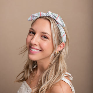 Luxe Bamboo Knotted Headband - Holiday Plaid