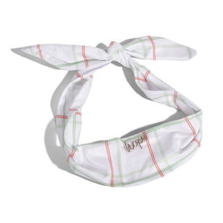 Luxe Bamboo Knotted Headband - Holiday Plaid