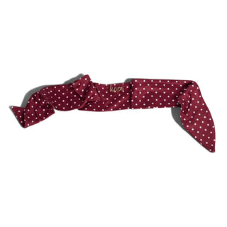 Luxe Bamboo Knotted Headband - Maroon Polka Dots