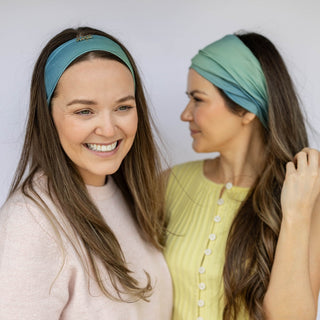 Luxe Bamboo Knotted Headband - Dark Jade Ombre - Headbands of Hope