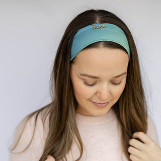 Luxe Bamboo Knotted Headband - Dark Jade Ombre - Headbands of Hope