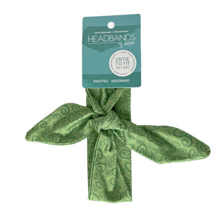 Luxe Bamboo Knotted Headband - Green Celtic Sprial - Headbands of Hope