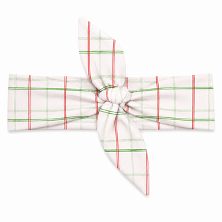 Luxe Bamboo Knotted Headband - Holiday Plaid