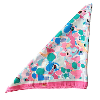 Satin Abstract Floral Headscarf - Pink + Coral - Headbands of Hope