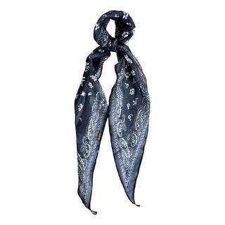 Ponytail Hair Scarf - Blue Paisley - Headbands of Hope