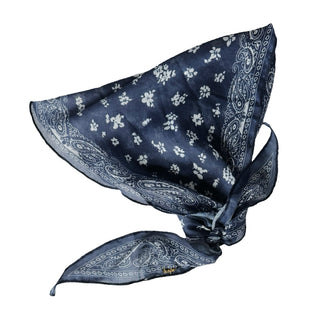 Ponytail Hair Scarf - Blue Paisley - Headbands of Hope