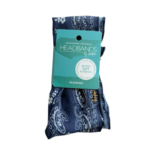 Ponytail Hair Scarf - Blue Paisley - Headbands of Hope