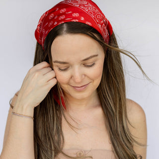 Satin Paisley Headscarf - Red - Headbands of Hope
